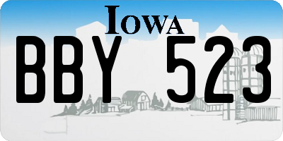 IA license plate BBY523