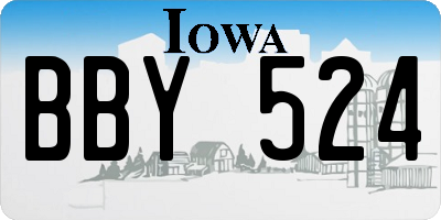 IA license plate BBY524