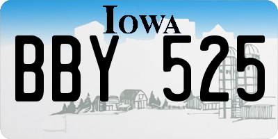 IA license plate BBY525
