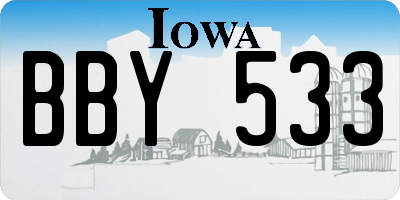 IA license plate BBY533