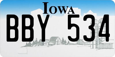 IA license plate BBY534
