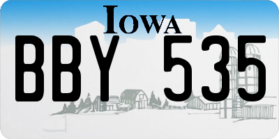IA license plate BBY535