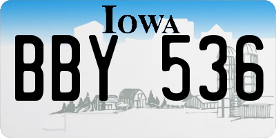 IA license plate BBY536