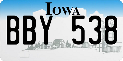 IA license plate BBY538
