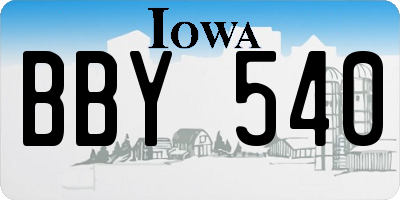 IA license plate BBY540