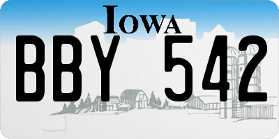 IA license plate BBY542