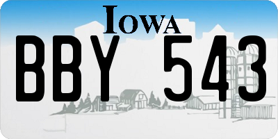 IA license plate BBY543