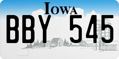 IA license plate BBY545