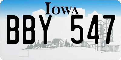IA license plate BBY547