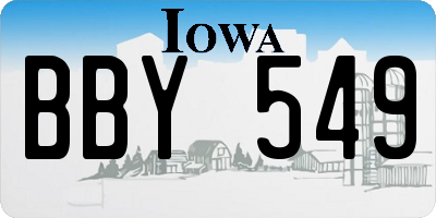 IA license plate BBY549
