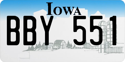 IA license plate BBY551