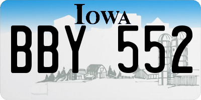 IA license plate BBY552