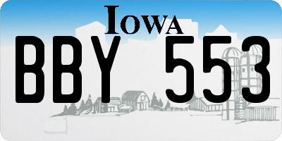IA license plate BBY553