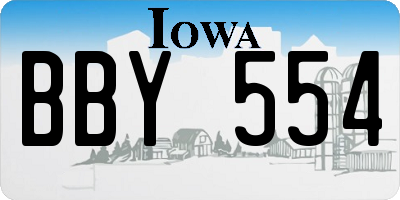 IA license plate BBY554