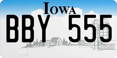 IA license plate BBY555