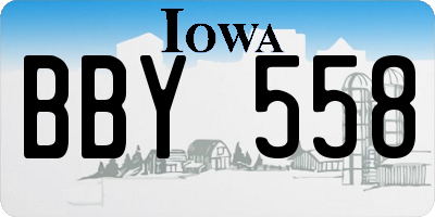 IA license plate BBY558