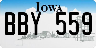 IA license plate BBY559