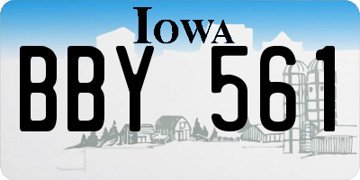 IA license plate BBY561