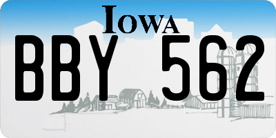 IA license plate BBY562