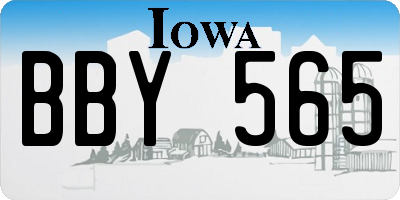 IA license plate BBY565