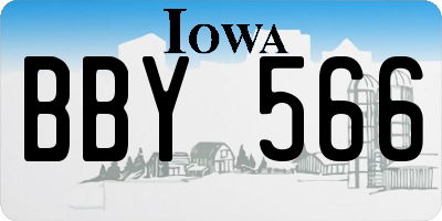 IA license plate BBY566