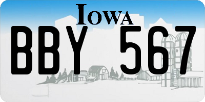 IA license plate BBY567