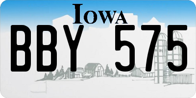 IA license plate BBY575