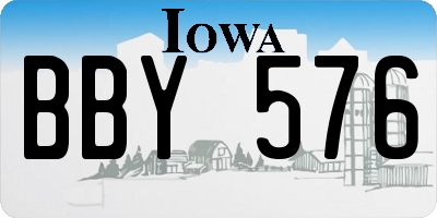 IA license plate BBY576