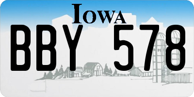 IA license plate BBY578