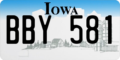 IA license plate BBY581