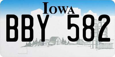 IA license plate BBY582