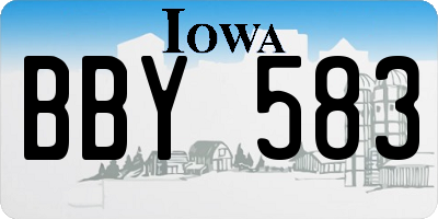 IA license plate BBY583