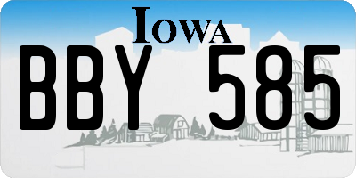 IA license plate BBY585
