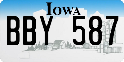 IA license plate BBY587