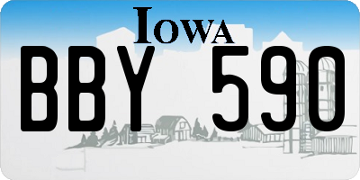 IA license plate BBY590
