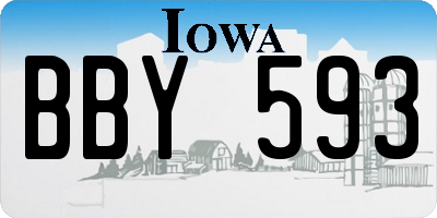 IA license plate BBY593