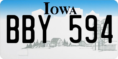 IA license plate BBY594