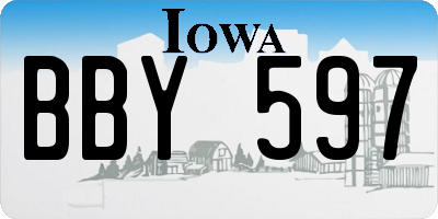 IA license plate BBY597