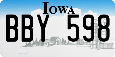 IA license plate BBY598