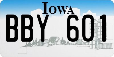 IA license plate BBY601