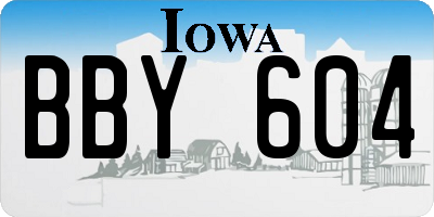 IA license plate BBY604
