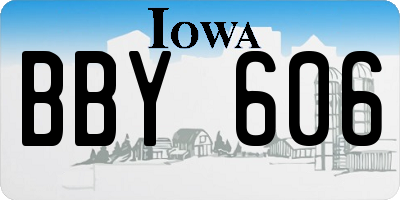 IA license plate BBY606