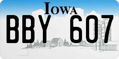 IA license plate BBY607