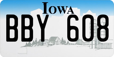 IA license plate BBY608