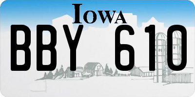 IA license plate BBY610