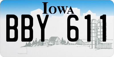 IA license plate BBY611