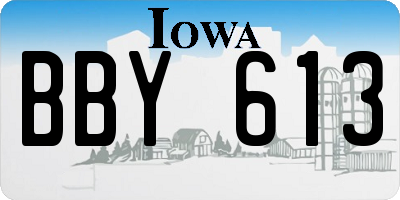 IA license plate BBY613
