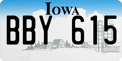 IA license plate BBY615