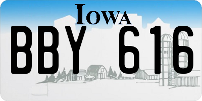 IA license plate BBY616
