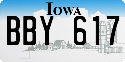 IA license plate BBY617